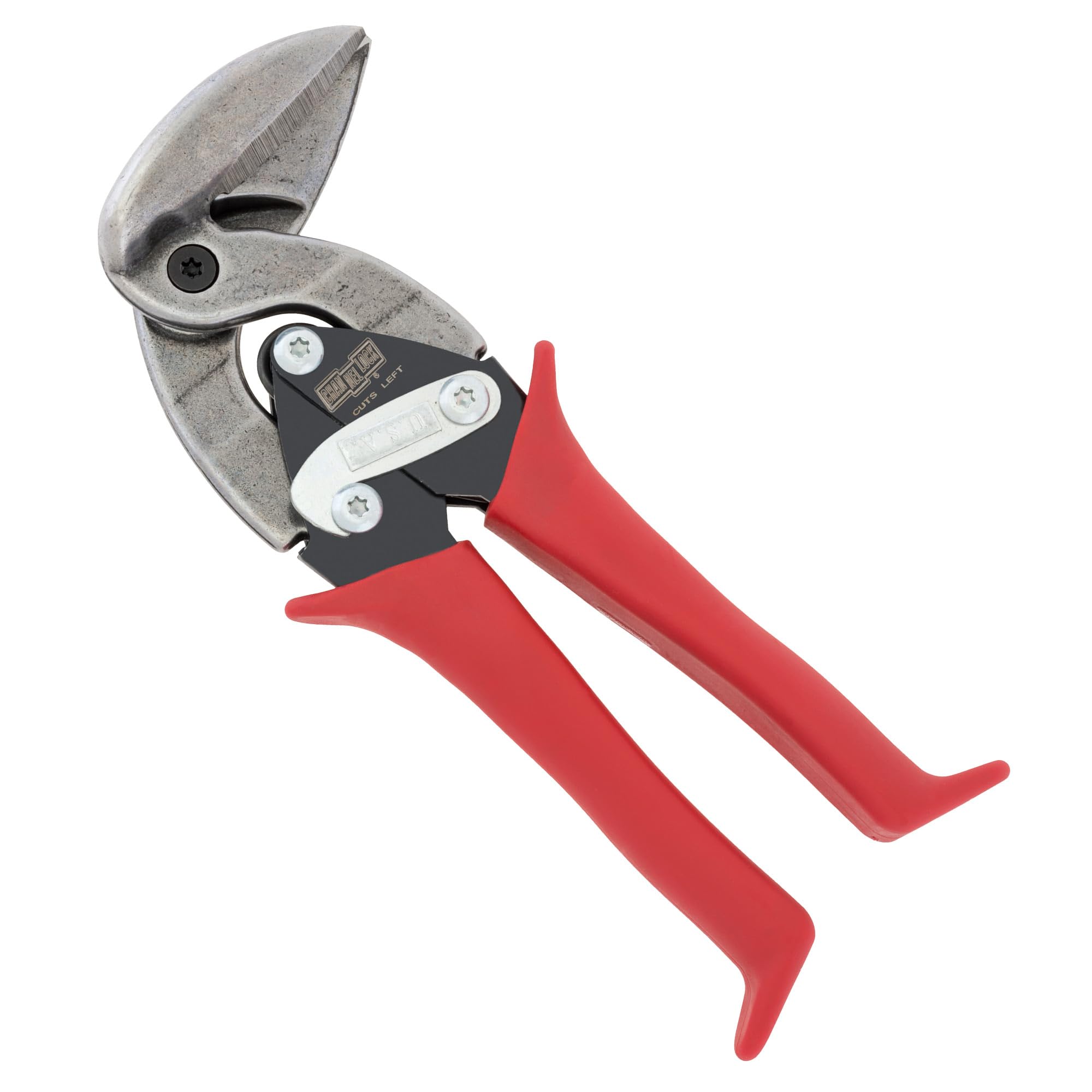 CHANNELLOCK 610UL 10-inch Upright Left Aviation Snip | Made in USA | Left Cut | Direction: Cuts Wide Left/Right Curved and Straight