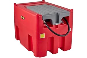 VEVOR Portable Diesel Tank, 116 Gallon Capacity & 10 GPM Flow Rate, Diesel Fuel Tank with 12V Electric Transfer Pump and 13.1ft Rubber Hose, PE Diesel Transfer Tank for Easy Fuel Transportation, Red