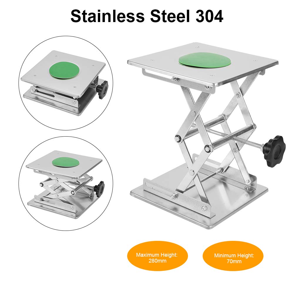 Lab Scissors Jack 7.9 * 7.9 * 11inch,Stainless Steel Lab Jack Stand