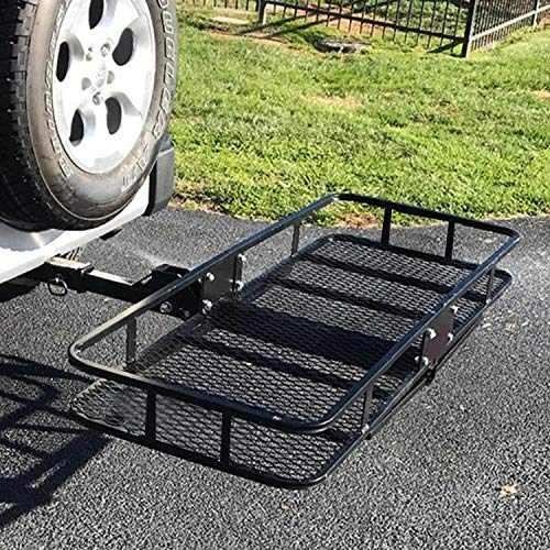 CAR DRESS Hitch Cargo Carrier 47.5"(L) x 60"(W) x 9"(H) Luggage Rack 500 lbs Capacity Fits 2" Receiver with Hitch Tightener Black - Thumbnail 4