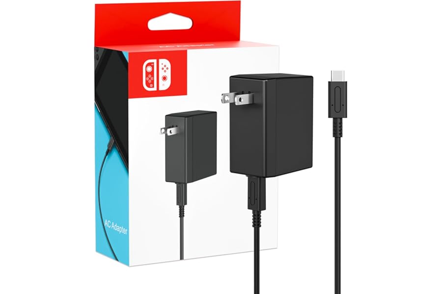 Charger for Nintendo Switch, 45W AC Adapter Fast Charging with 5ft Detachable USB C Cable, Compatible with Switch/OLED/Lite, Steam Deck, Support TV Mode, Original Quality