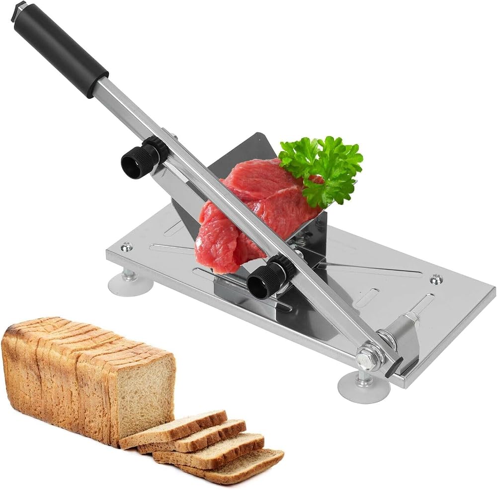 Holdfiturn Manual Frozen Meat Slicer 44.5x15cm Adjustable Thickness