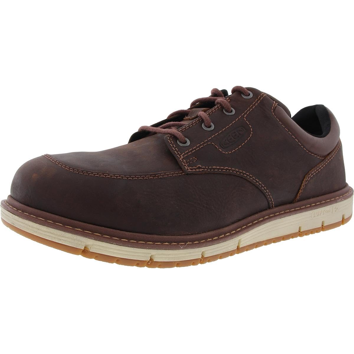 KEEN Utility Men’s San Jose Oxford Low Alloy Toe Industrial Wedge Work Shoes, Gingerbread/Off White, 8.5
