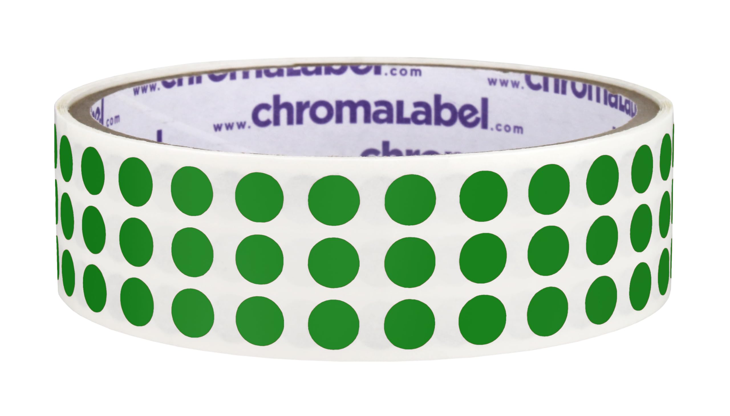 ChromaLabel 6.35mm (1/4 Inch) Round Permanent Color-Code Dot Stickers, 1000 per Roll, Green — image 1