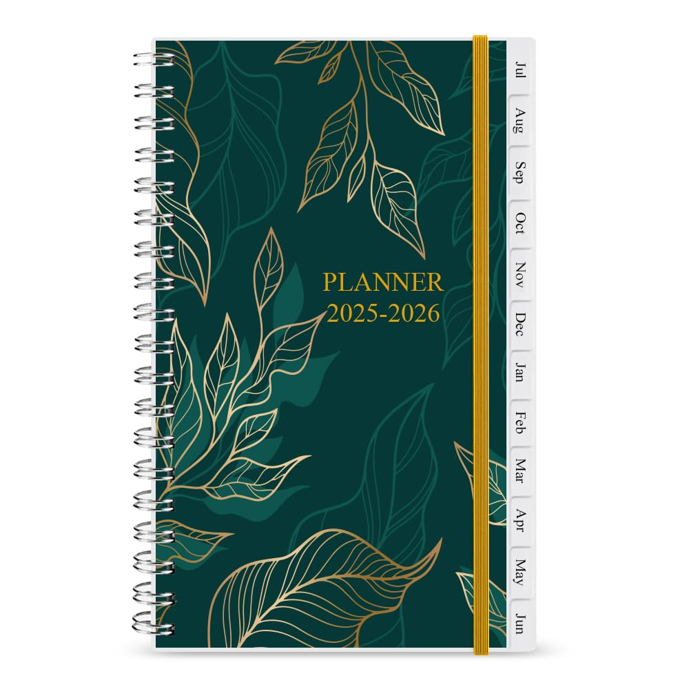 Photo 1 of 2025-2026 Pocket Planner/Calendar - July 2025 - June 2026, A6 Weekly & Monthly Organizer Notebook & Journal to Track Goals, Easy to Organize Your Daily Life, 3.75" x 6.75", Leaf
