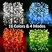Ustellar 33ft RGB 100 LED Starry String Lights, Outdoor Waterproof Color Changing Copper Wire Fairy Lights with Remote Control/Timer, 8 Brightness Levels, Battery Operated (Not Included)