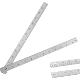 Tellegloww 1 Pcs Steel Ruler, 3/4 in x 2 ft Metal Measuring Folding Ruler | Straight Edge Insulation Measuring Tool, for Machinist Tinner Circumference Measurement Woodworking Pipe Fitting Construction