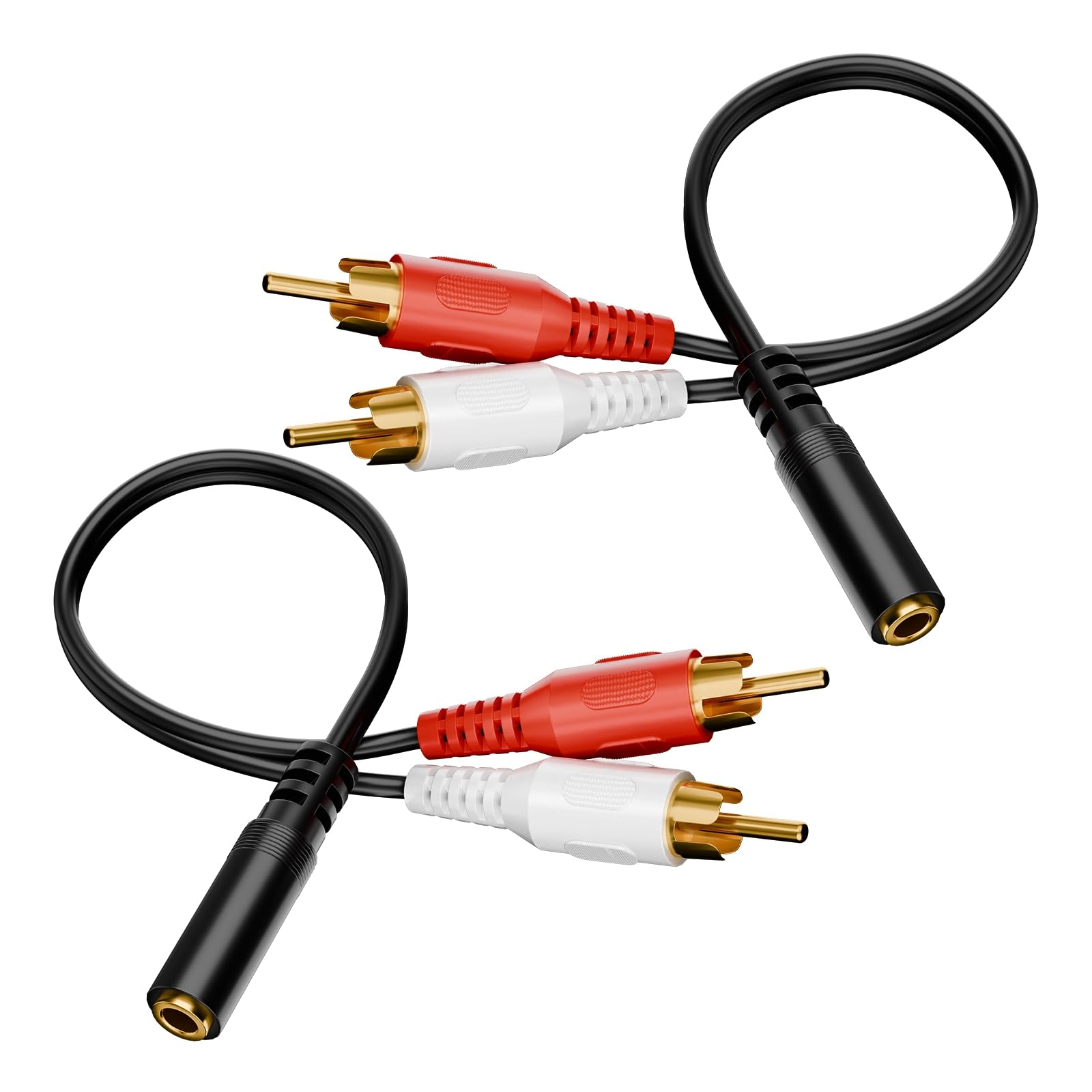 Photo 1 of VCE 3.5mm Female to 2 RCA Splitter Male Stereo Audio Y Cable 2-Pack, Gold Plated Adapter Compatible for TV,Smartphones, MP3, Tablets, Speakers,Home Theater (8 inch)
