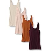 Amazon Essentials Women's Slim-Fit Tank, Pack of 4