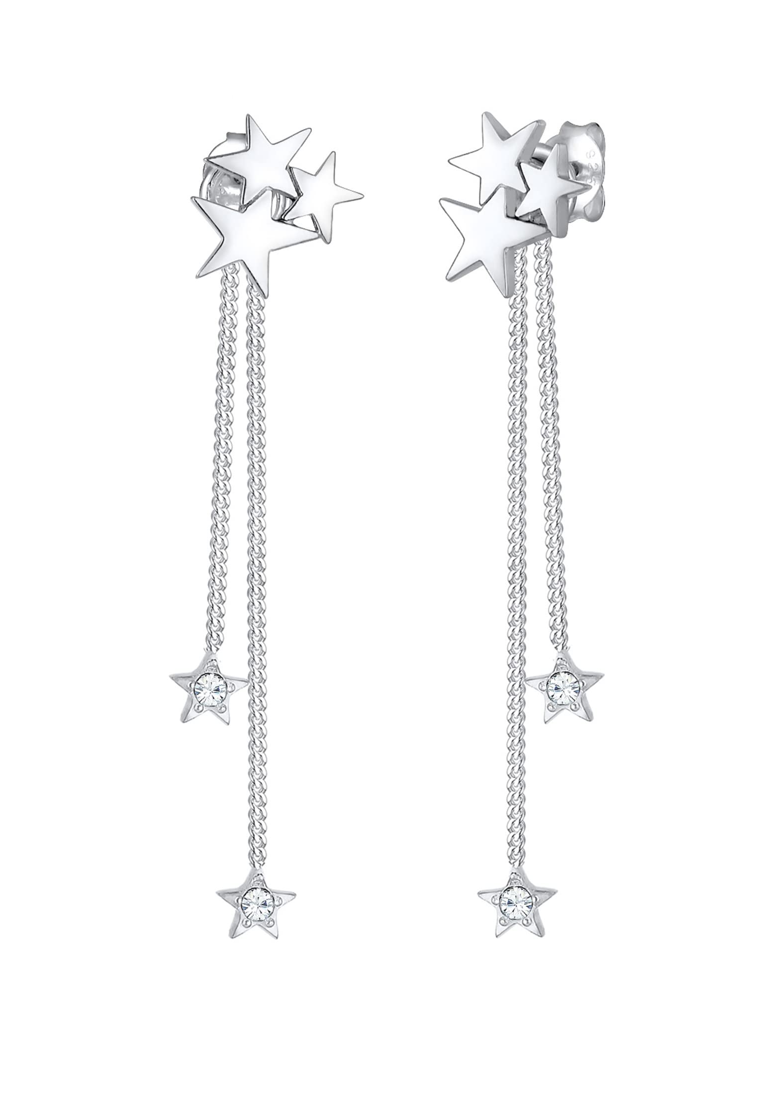 Elli Earrings Elli Earrings Star Chains Crystals 925 Sterling Silver