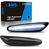 KDM Side Marker Light for BMW E90 E46 E60 E61 E81 E82 E87 325i 328i 335i | For BMW E91 E92 E93 E88 E83 X3 E84 X1 330i Led Fender Front Turn Signal Smoked Lens Bright White Lights,2 Pack