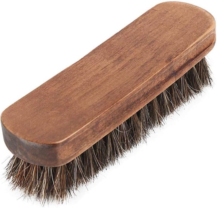HIGGER Brosse en crin de cheval avec poils de cheval pour bottes, chaussures et autres soins du