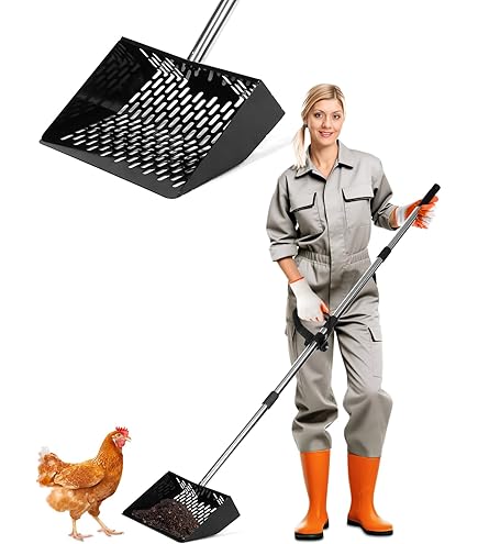 Pelle à Fientes Poulet Réglable 4 En 1 - Tamis Acier Inoxydable Pour Nettoyage Poulailler