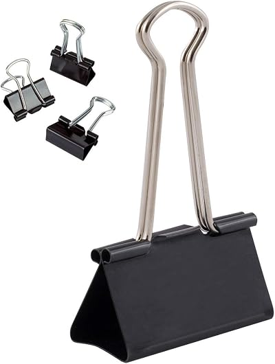 D.RECT 51 mm Binder Clips Pack of 12 Extra Large Bulldog Clips