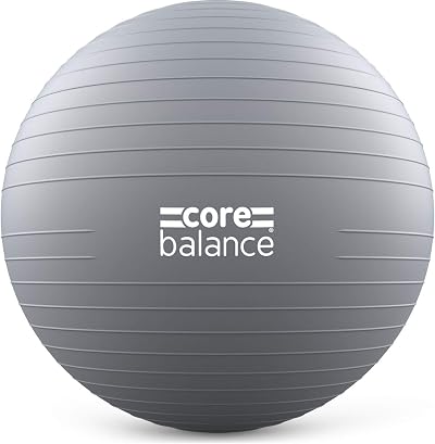 Core Balance Anti Burst Gym Ball 45-85cm with Hand Pump Grey