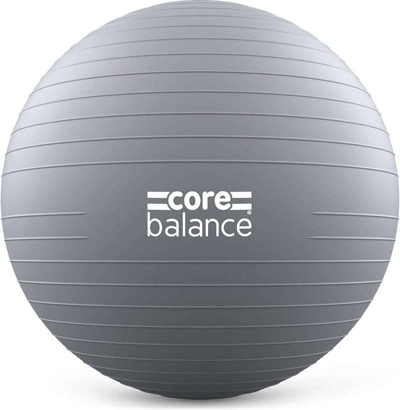 Core Balance Anti Burst Gym Ball 45-85cm with Hand Pump Grey