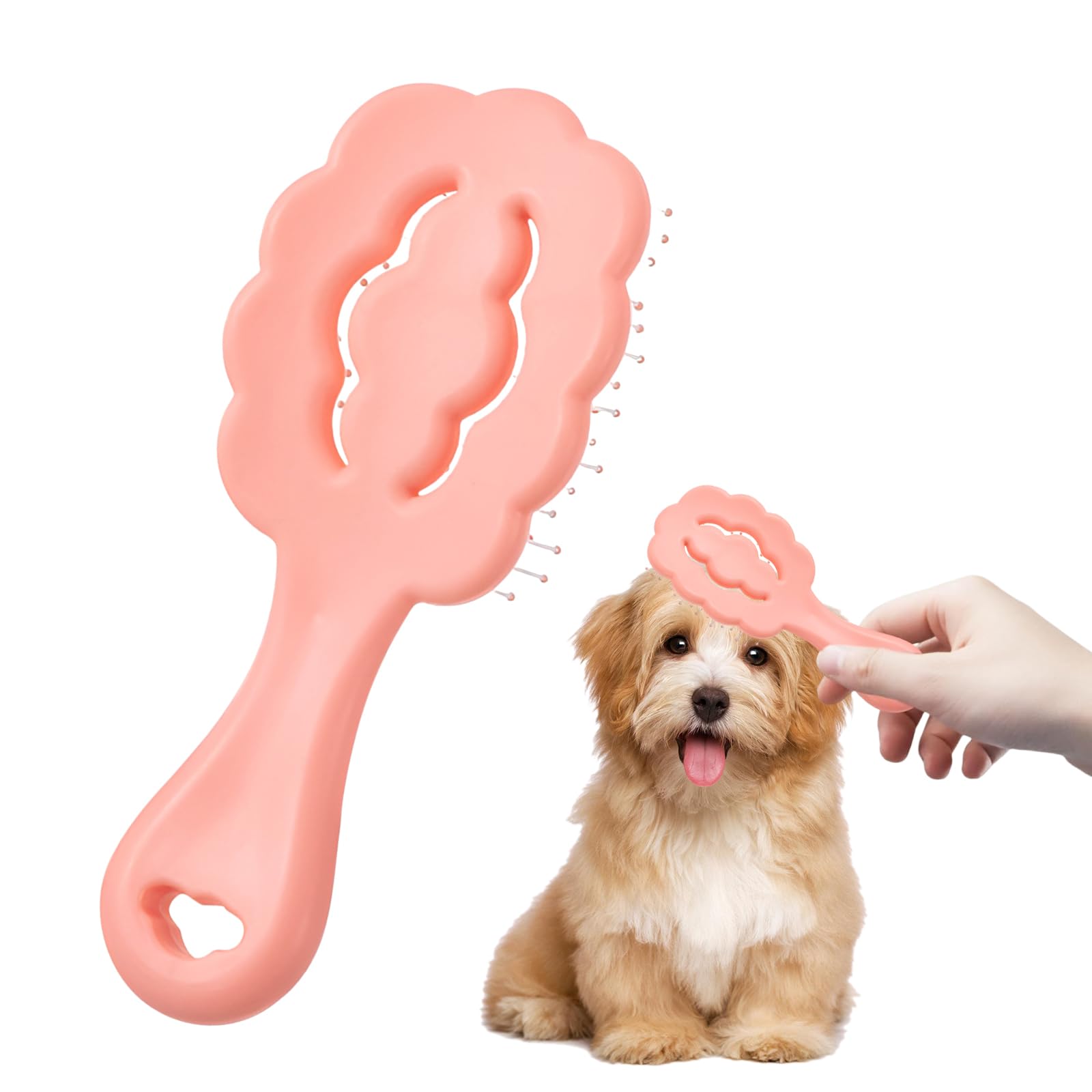 View 1 of *2 pack* Small Dog Grooming Brush, Puppy Brush for Maltese and Small Dogs, Gentle Grooming, Portable Carry, Removes Tangles & Loose Fur, 5.51 * 2.36 Inches, Pink