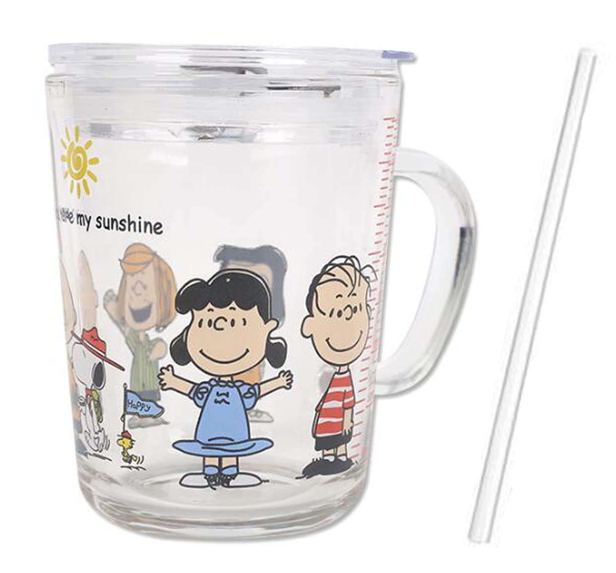 Photo 1 of Fzy.bstim Kids Straw Cup with Lid and Handle,12 oz Cute Glass Tumbler with Scale for Water, Tea, Milk Coffee (children)