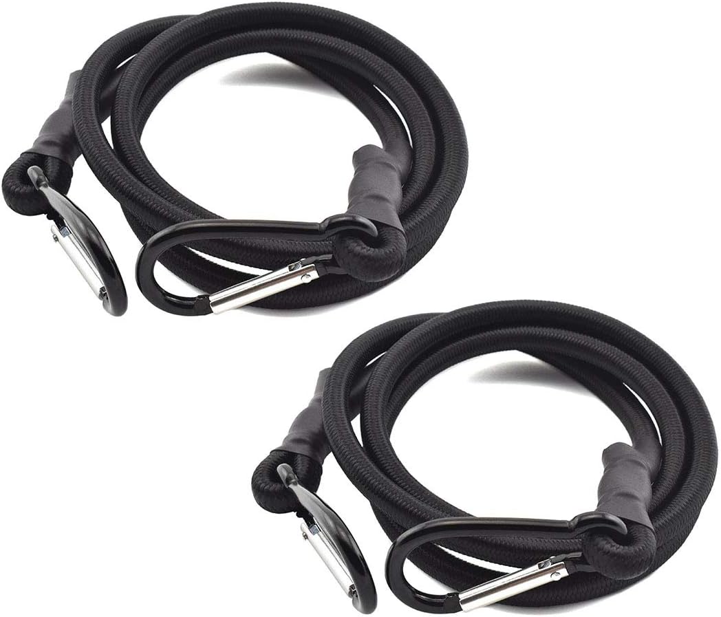 SDTC Tech 24 Inch Bungee Cord with Carabiner Hook | 4 Pack Superior Latex Heavy Duty Straps Strong Elastic Rope Locks onto Anchor Points of Luggage Rack/Cargo/Camping/RV/Hand Carts etc.: Automotive
