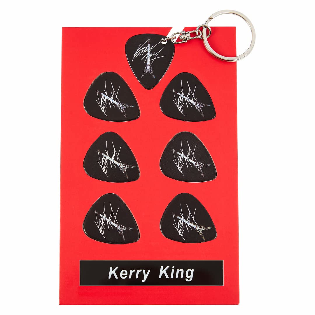 Kerry King Guitar Plectrum Gift Set | 6 Artist Plectrums | 1 Artist Keyring