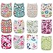 Babygoal Baby Cloth Diapers,One Size Adjustable Reusable Pocket Cloth Diaper 12pcs Diapers+12pcs Charcoal Bamboo Inserts+One Wet Bag+4pcs Baby Wipes 12fg43-3
