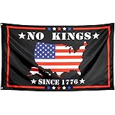 Seekamit No Kings Since 1776 Cool Flags for College Dorm Room Guys Wall Meme Flags Banner 3x5 Ft Bedroom Man Cave Indoor Outdoor Garden Patio Black