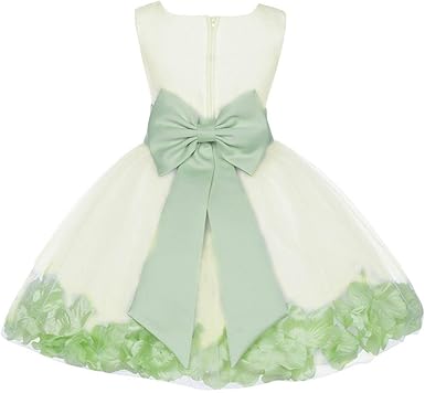 ivory and plum flower girl dress