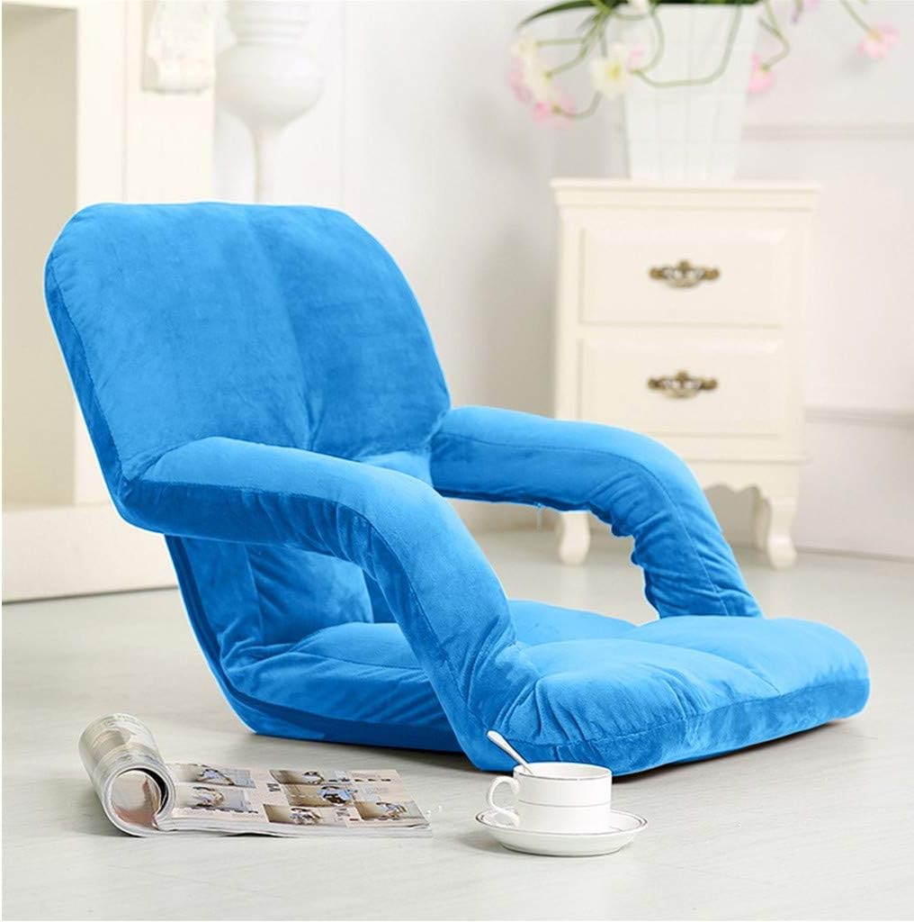 Floor Chair, Pollyhb Adjustable Padded Floor Gaming Reading Sofa Chair with Handle Cushioned Folding Lazy Recliner,Comfortable Seating Memory Foam Six-Position Multiangle Couch Back Support