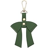 PATIKIL PU Leather Bow Keychain Cute Bow Key Ring for Bag Purse Handbag Pendant Car Key Accessory
