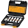 ELEAD 8-Piece 3/8" Drive Spark Plug Socket Set with Universal Joint, Spark Plug Gapper and 6" Extension Bar, SAE & Metric, 5/8", 3/4", 13/16", 14mm, 18mm, CR-V Sockets with Rubber Holding Rings