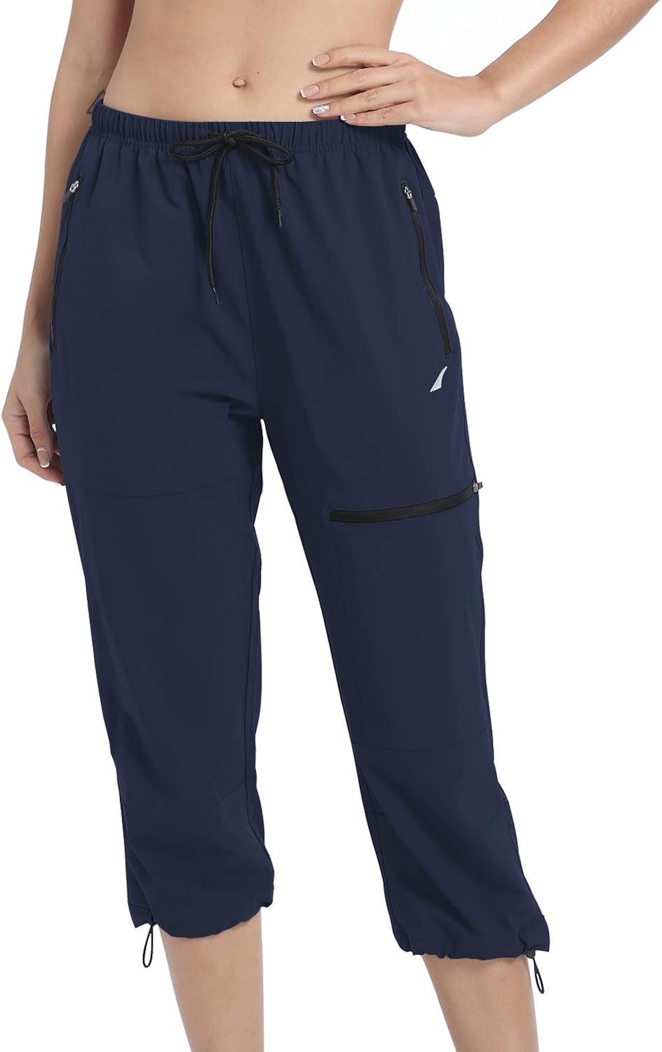 VAYAGER Women's Outdoor Hiking Capri Pants Loose-Fit Joggers Lightweight Cargo Pant with Zipper Pockets : Clothing