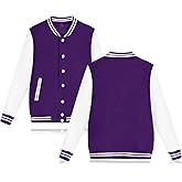babyhealthy Women's Men's Varsity Baseball Jacket Casual Letterman Bomber Jacket Windbreaker Lightweight Jacket Coat