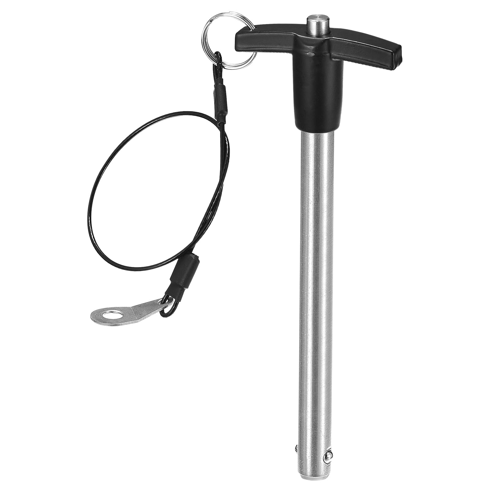 DTGN 12mmx110mm(DxL) T Handle Quick Release Pin - Good for Quickly Connecting and Hooking Up Components - 304 Stainless Steel Ball Locking Pin with Push Button - Black/Silver