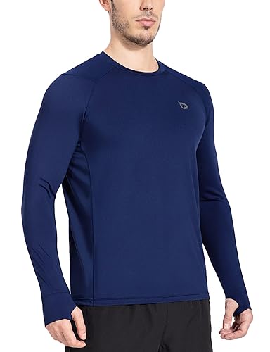 BALEAF Men's Long Sleeve Running Shirts with Thumbholes Quick Dry
