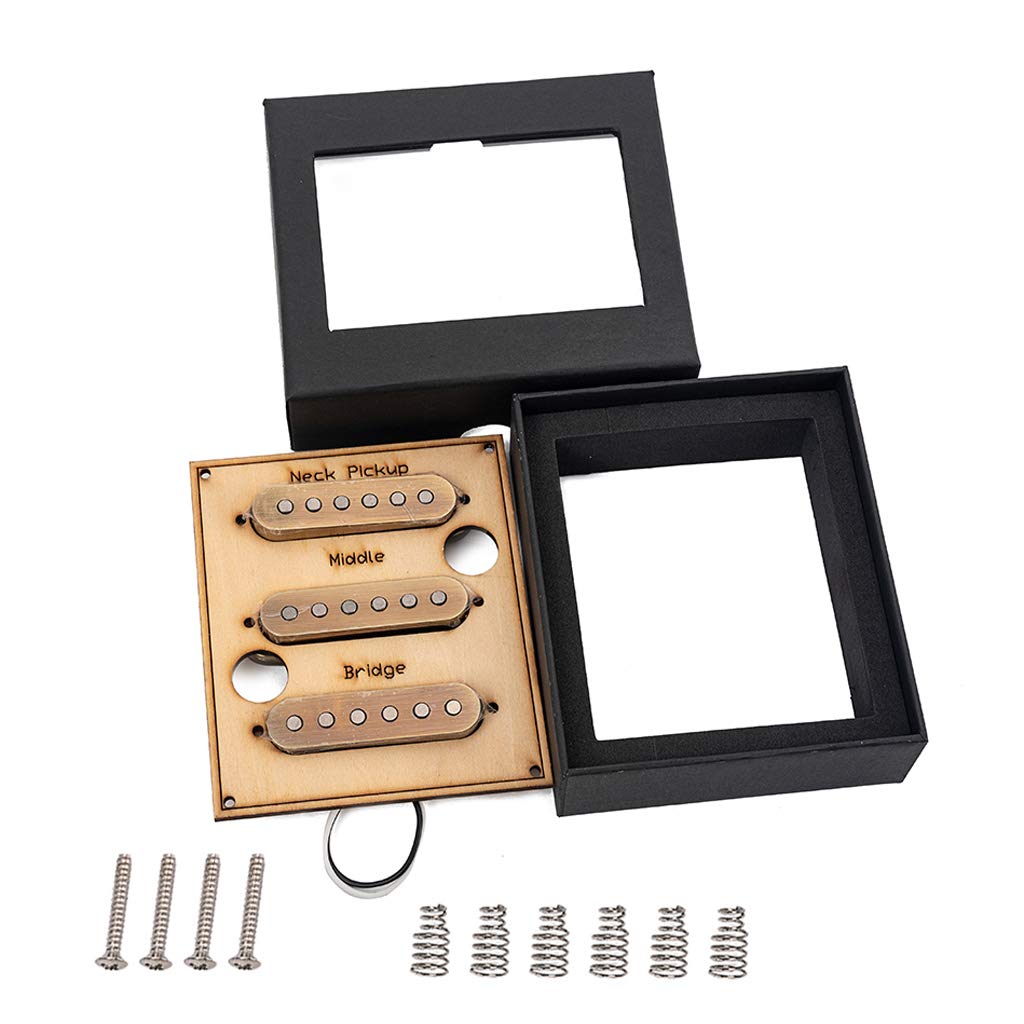 Alnicov Guitar Pickup，Single Coil Pickup Set，SSS ，for Strat Style Guitar Guitar Parts Accessories-bronze