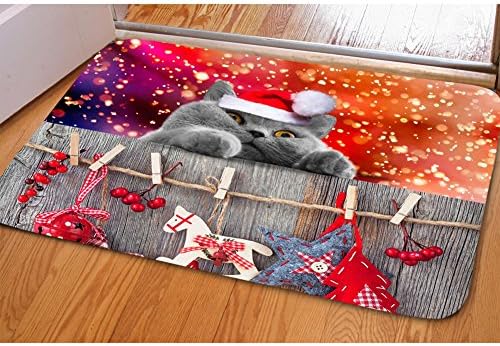 Christmas Doormat, LifeGenius Cute Cats Print Door Mat For Entrance Way Outside Inside Non-slip Water Absorbent Machine Washable Home Bedroom Rug