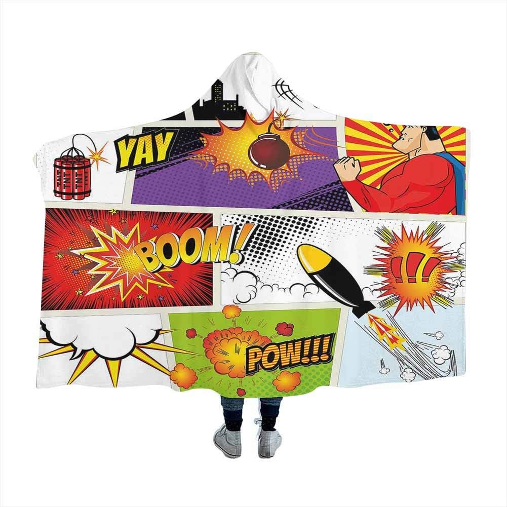 Download Amazon.com: GGACEN Superhero Oversized Blanket Retro Comic Book Speech Bubbles Mock-Up Symbols ...
