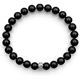 Handmade Beaded Bracelet 8mm Ebony Blackwood Beads - Cascade Collection - Premium Mens Jewelry - Handcrafted in USA with High Quality Natural Beads and Stretch Cord