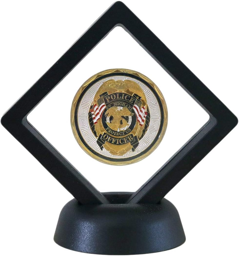HS Challenge Coin Display Frame, 3D Floating Display Case Stand Holder, Medallion Medal Specimen