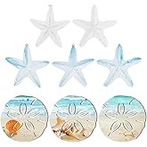 PH PandaHall 8pcs Wood Ocean Wall Decor Starfish Wall Hanging 2 Styles Beach Walls Art Decoration Coastal Theme Walls Sculpture Seashell Ornaments for Home Bedroom Bathroom Farmhouse Decor