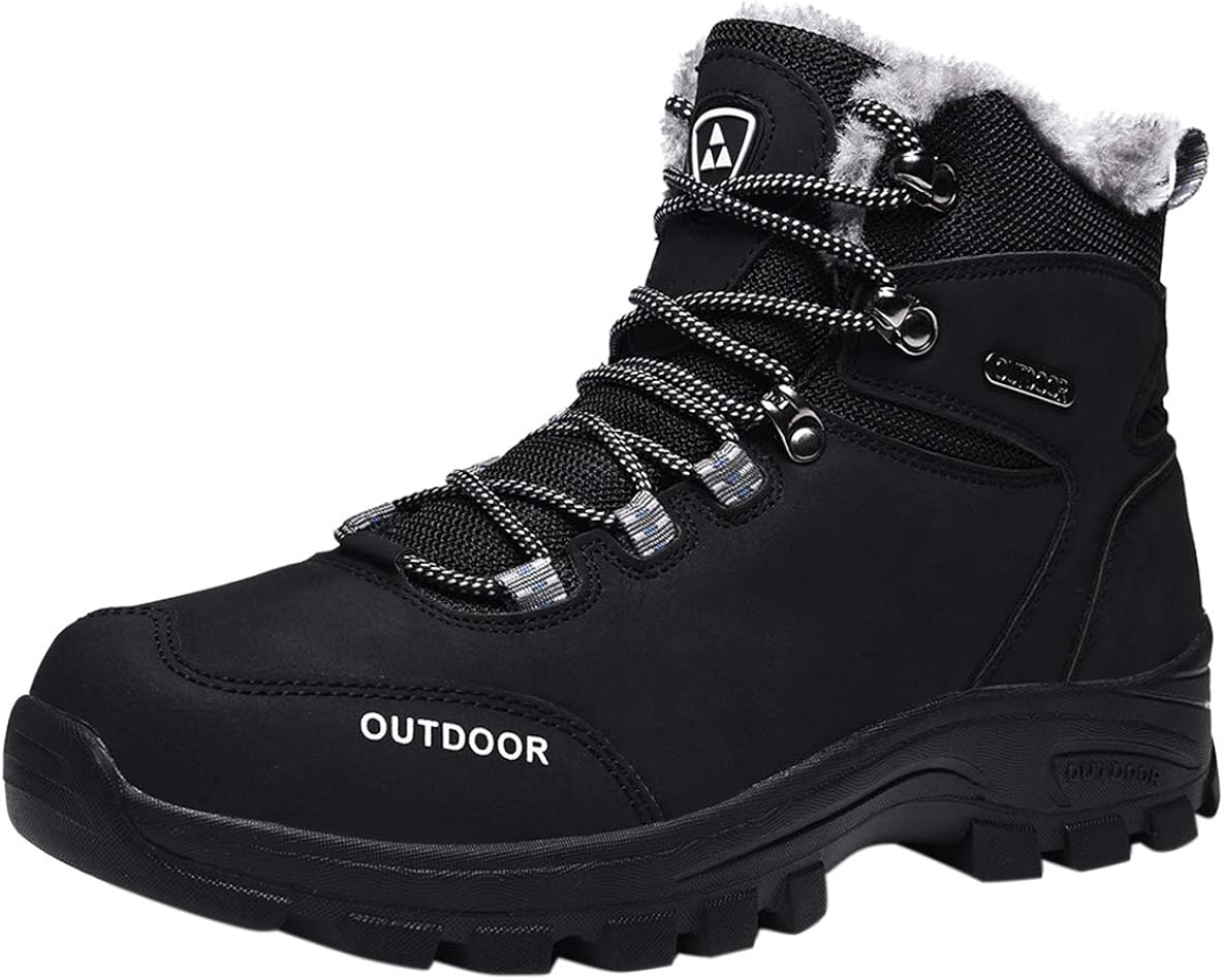 Men Snow Hiking Boots Waterproof LaceUp Winter Warm Outdoor Athletic