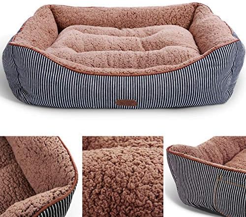 Smiling Paws Pets Washable Premium Dog and Cat Bed/Lounge with Soft Sides - Organic Cotton - A Puppy and Kitty Dream Bed