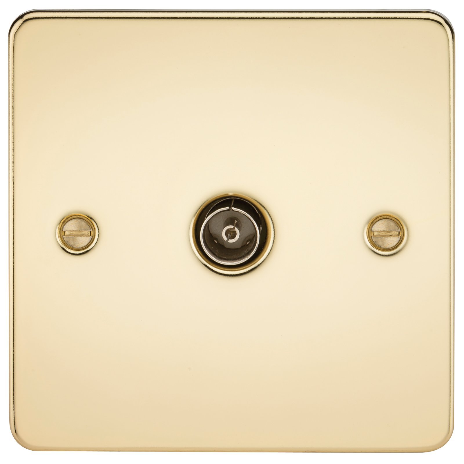 Knightsbridge FPAV0100PB Flat Plate 1G Tv Outlet (Non-Isolated) -Polished Brass
