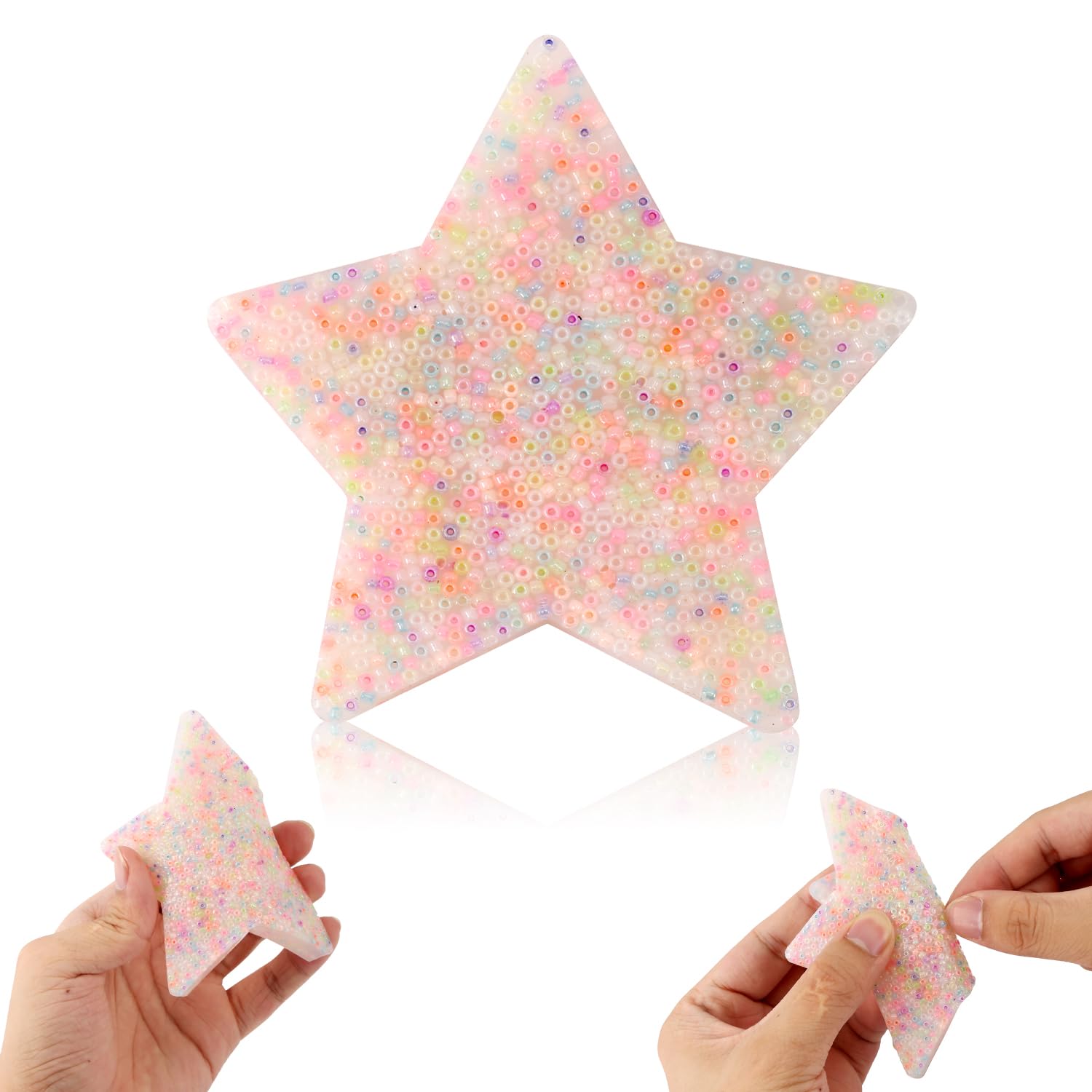 Skin Picking Fidget Toy, Picking Pad Beads Skin Picking Sensory Toy for Skin Pickers Anti Stress Picky Pad Fidget Novelty Gifts for ADHD OCD Kids Children Adults (Pentagram Shape)