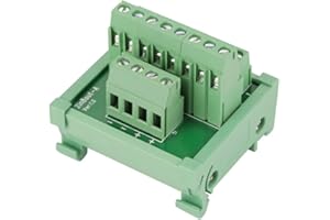 GOTOTOP 2 in 8 Out DIN Rail and Panel Mounting Power Distribution Module Board Terminal Block Connector with Simple DIN Rail Mounting feet