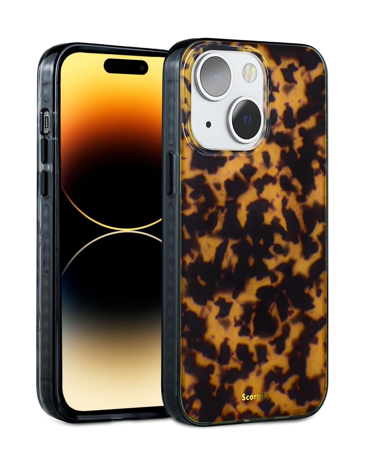 SCORPIFY for iPhone 14 Case [Compatible with MagSafe] with Brown Tortoise Shell Design, Cute Brown Magnetic Phone Cover for Women Girls, Slim Shockproof Bumper with Stylish Pattern — image 1