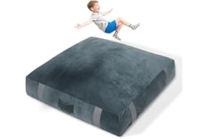 GYMMALL Crash Pad, 5'x5' & 4'x3' Crash Pads for Kids Sensory with Extra 5cm EPE Mat for Enhanced Safety, Soft Foam Blocks with Washable Cover, Sensory Mat for Autistic Children, Toddlers, Gymnastics & Therapy