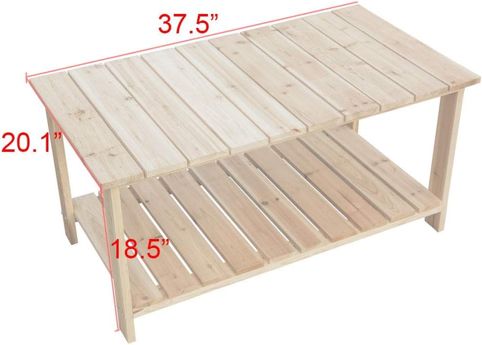 LOKATSE HOME Adirondack Wooden Tea Table, Natural : Garden & Outdoor