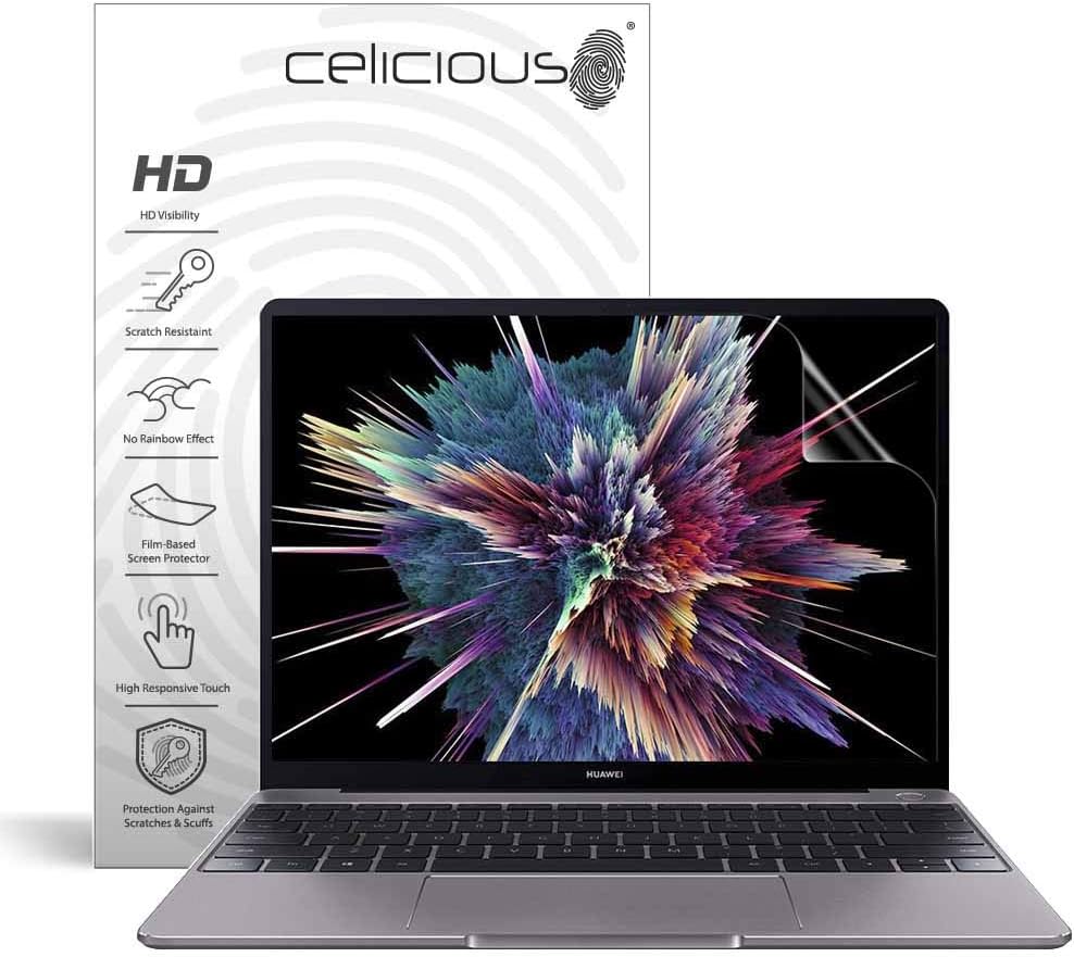 Celicious Vivid Invisible Glossy HD Screen Protector Film Compatible with Huawei Matebook 13 [Pack of 2]