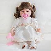 ENADOLL Reborn Baby Dolls - 16-inch Real Life Newborn Baby Doll Girls, Soft Vinyl Realistic Doll Gift Set for Seniors, Collectors and Kids 3+ (Brown Curly Hair)